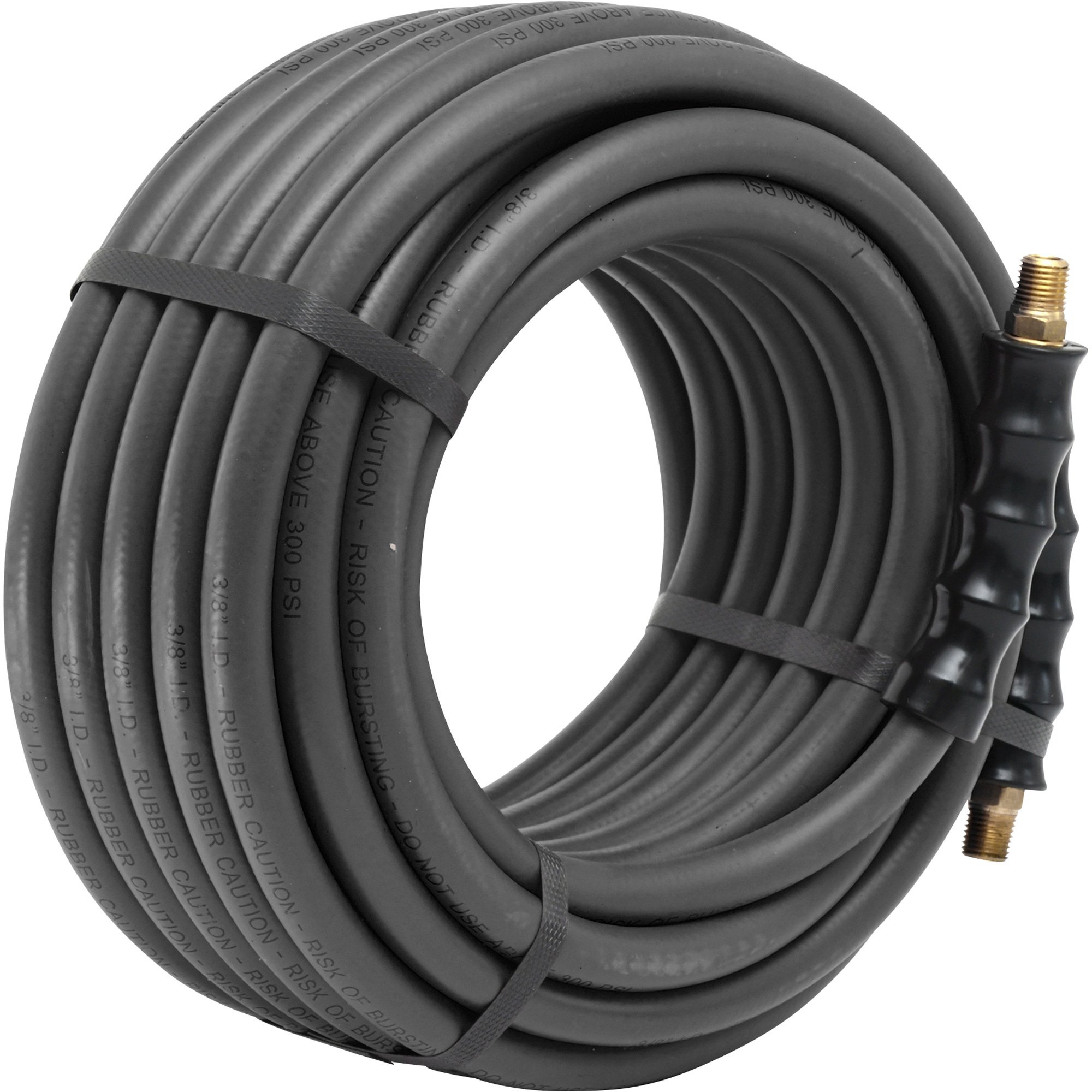 Ironton Heavy-Duty Rubber Air Hose — 3/8in. x 50ft., 300 Max. PSI